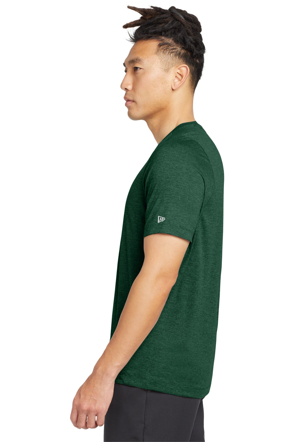 Dark Green New Era Series Performance Crew Tee. NEA200 plain