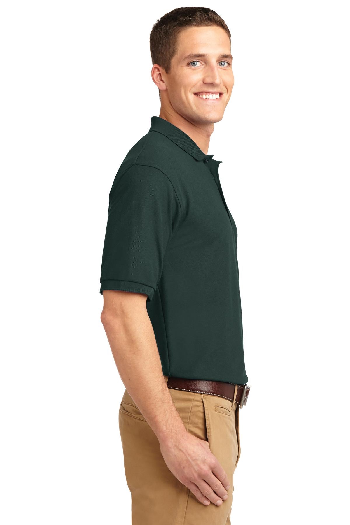 Dark Green Port Authority Silk Touch Polo K500 plain