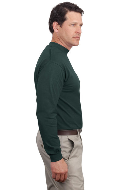 Dark Green Port & Co Essential Mock Turtleneck. PC61M plain