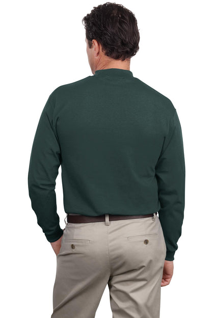 Dark Green Port & Co Essential Mock Turtleneck. PC61M plain