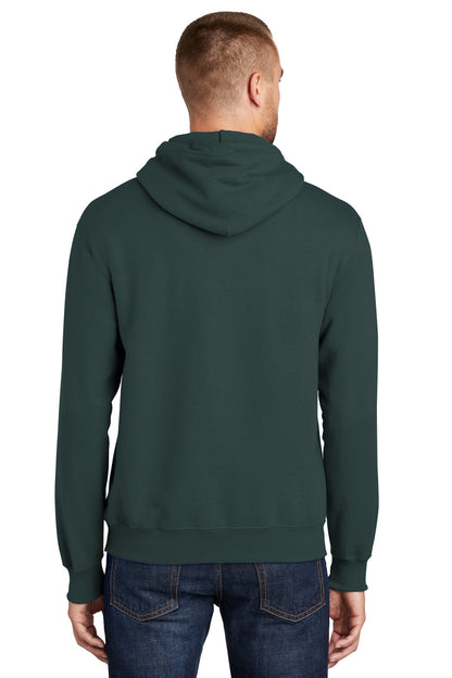 Dark Green Port & Co Tall Essential Fleece Pullover Hooded Sweatshirt. PC90HT plain