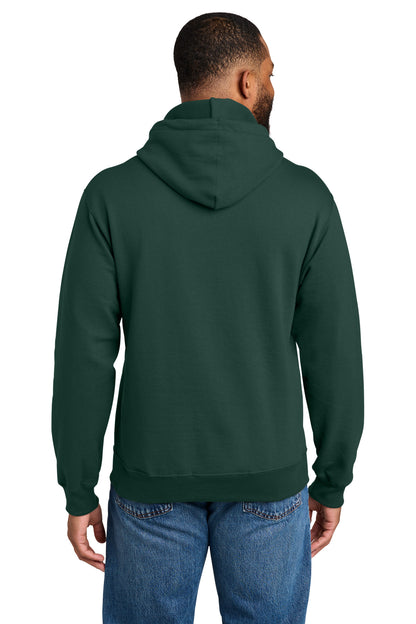 Dark Green Port & Co Tall Essential Fleece Pullover Hooded Sweatshirt. PC90HT plain