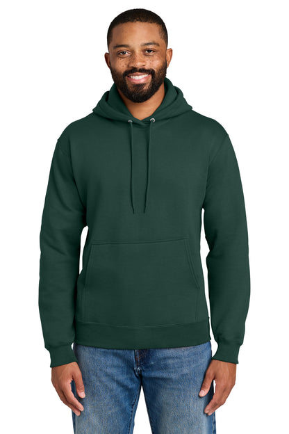 Dark Green Port & Co Tall Essential Fleece Pullover Hooded Sweatshirt. PC90HT plain