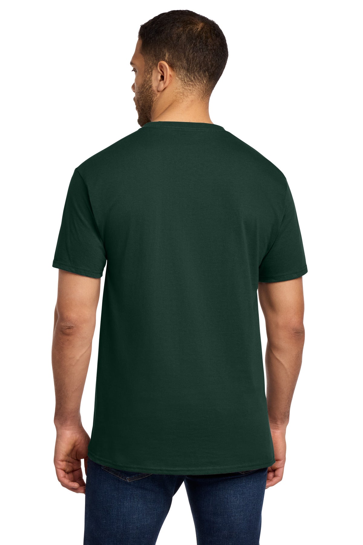 Dark Green Port & Co Tall Essential Pocket Tee. PC61PT plain