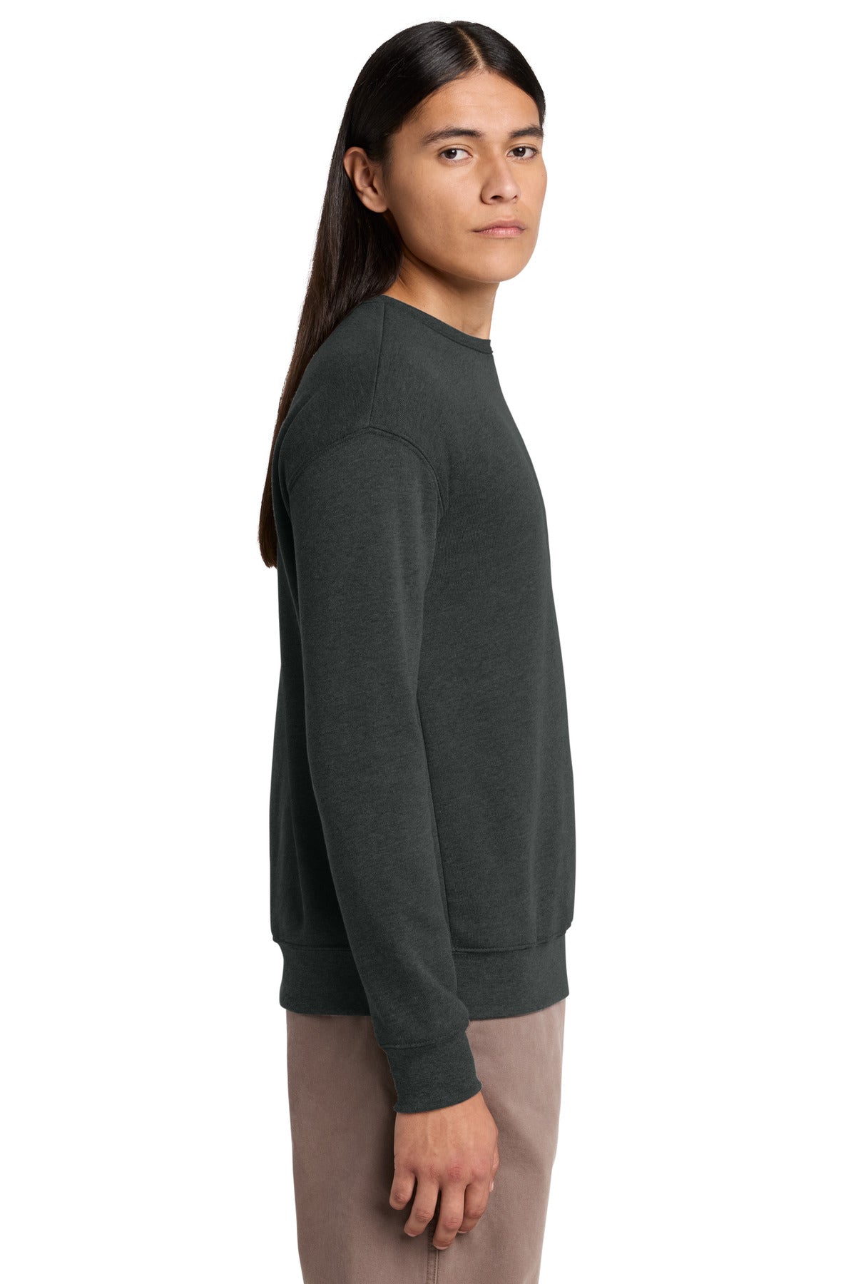 Dark Grey Ht BELLA+CANVAS Unisex Sponge Fleece Drop Shoulder Sweatshirt. BC3945 plain