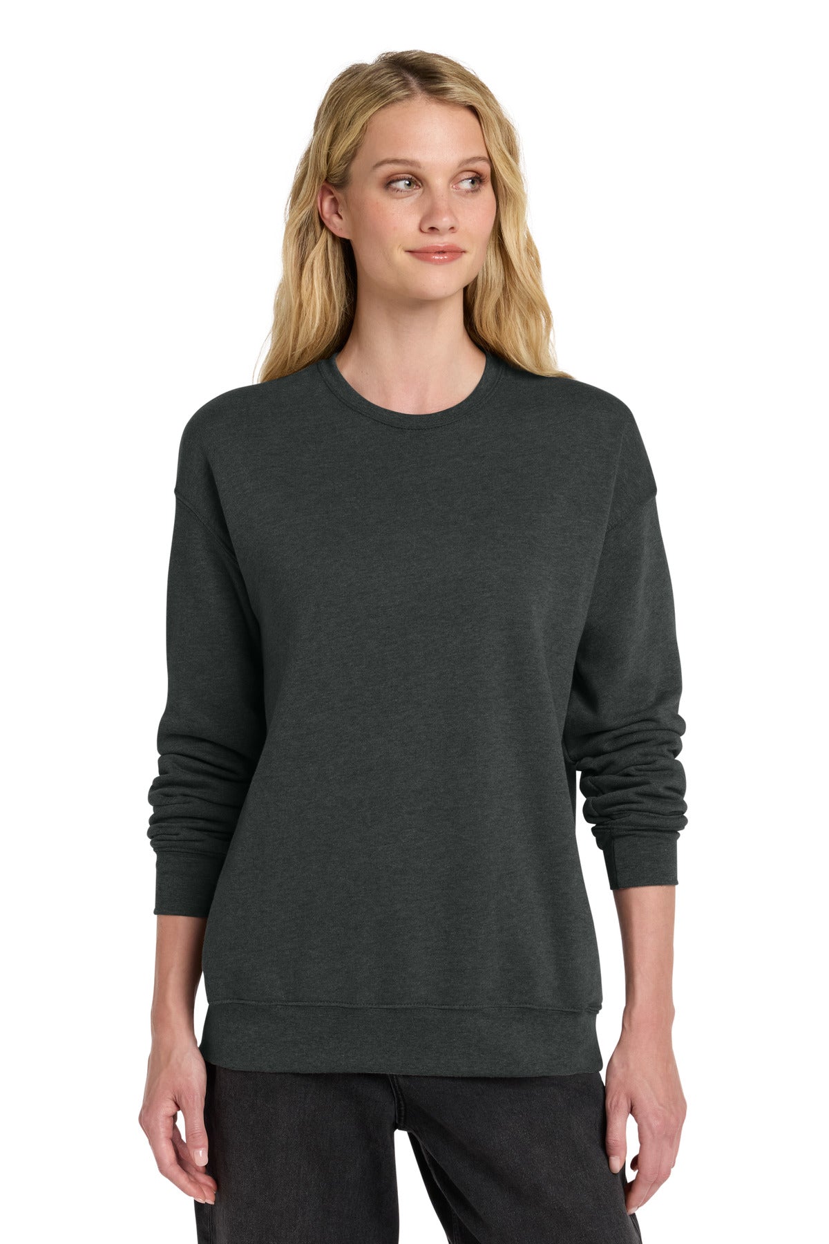 Dark Grey Ht BELLA+CANVAS Unisex Sponge Fleece Drop Shoulder Sweatshirt. BC3945