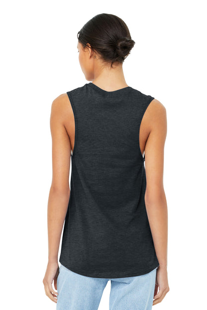 Dark Grey Ht BELLA+CANVAS Women's Jersey Muscle Tank. BC6003 plain