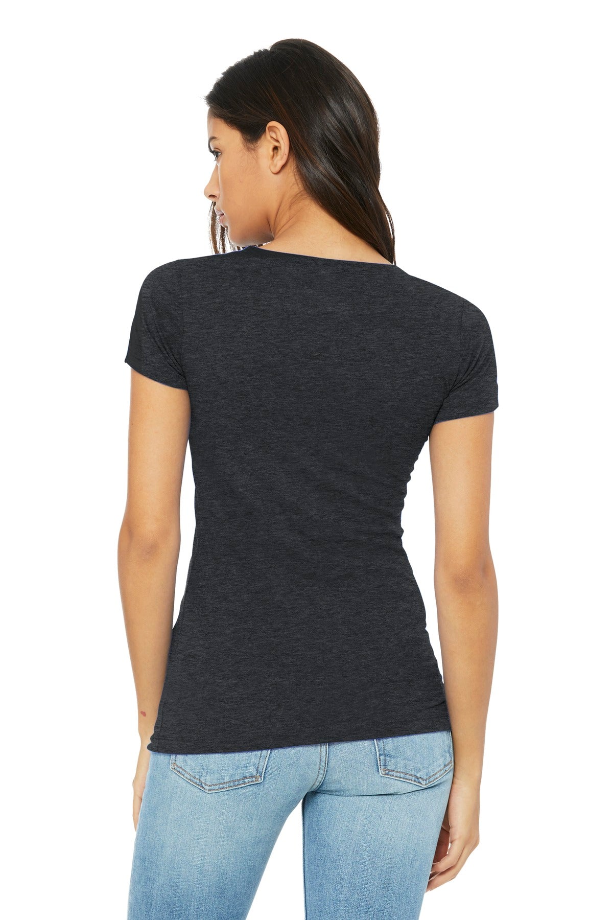 Dark Grey Ht BELLA+CANVAS Women's Slim Fit Tee. BC6004 plain