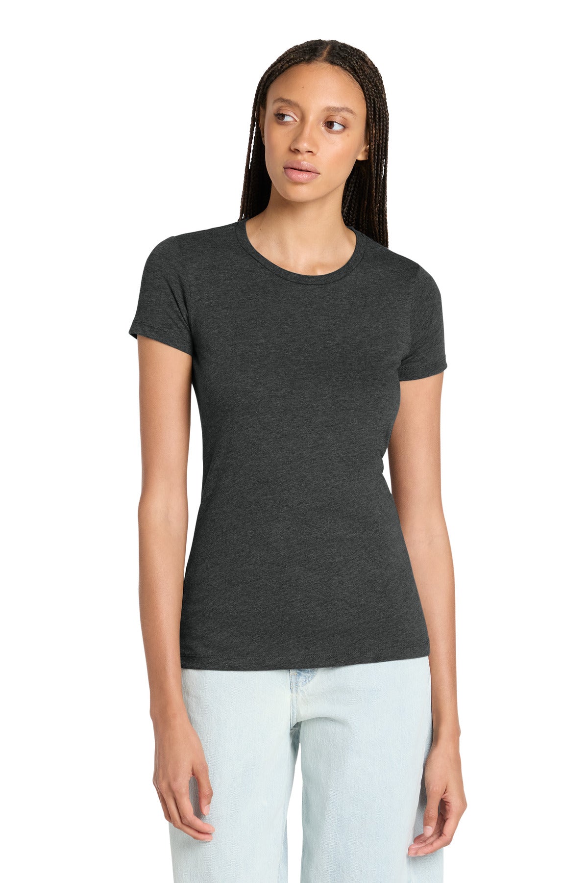 Dark Grey Ht BELLA+CANVAS Women's Slim Fit Tee. BC6004