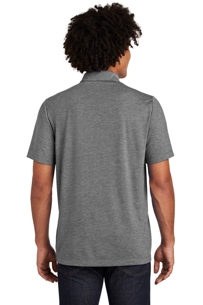 Dark Grey Hthr Sport-Tek PosiCharge Tri-Blend Wicking Polo. ST405 plain