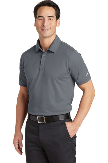 Dark Grey Nike Dri-FIT Solid Icon Pique Modern Fit Polo. 746099 plain