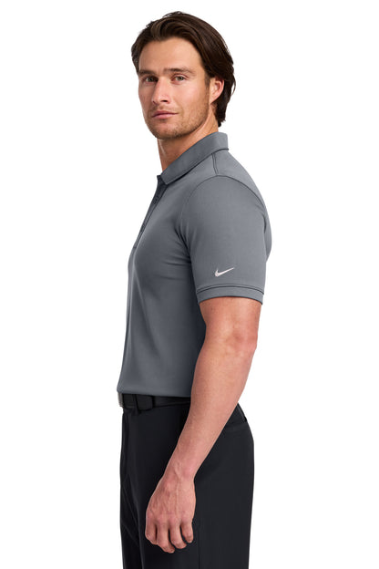 Dark Grey Nike Dri-FIT Solid Icon Pique Modern Fit Polo. 746099 plain