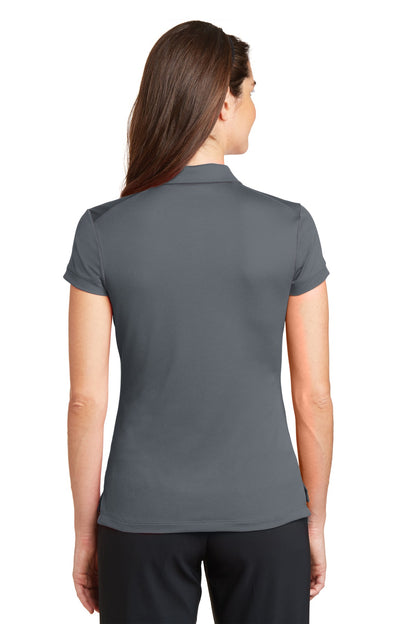 Dark Grey Nike Women's Dri-FIT Solid Icon Pique Modern Fit Polo. 746100 plain
