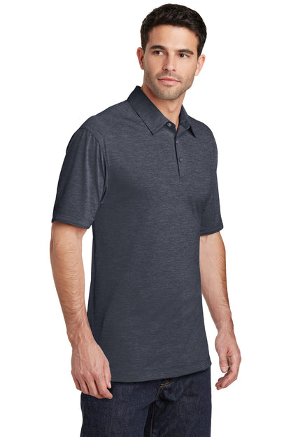Dark Grey Port Authority Digi Heather Performance Polo. K574 plain