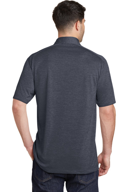 Dark Grey Port Authority Digi Heather Performance Polo. K574 plain