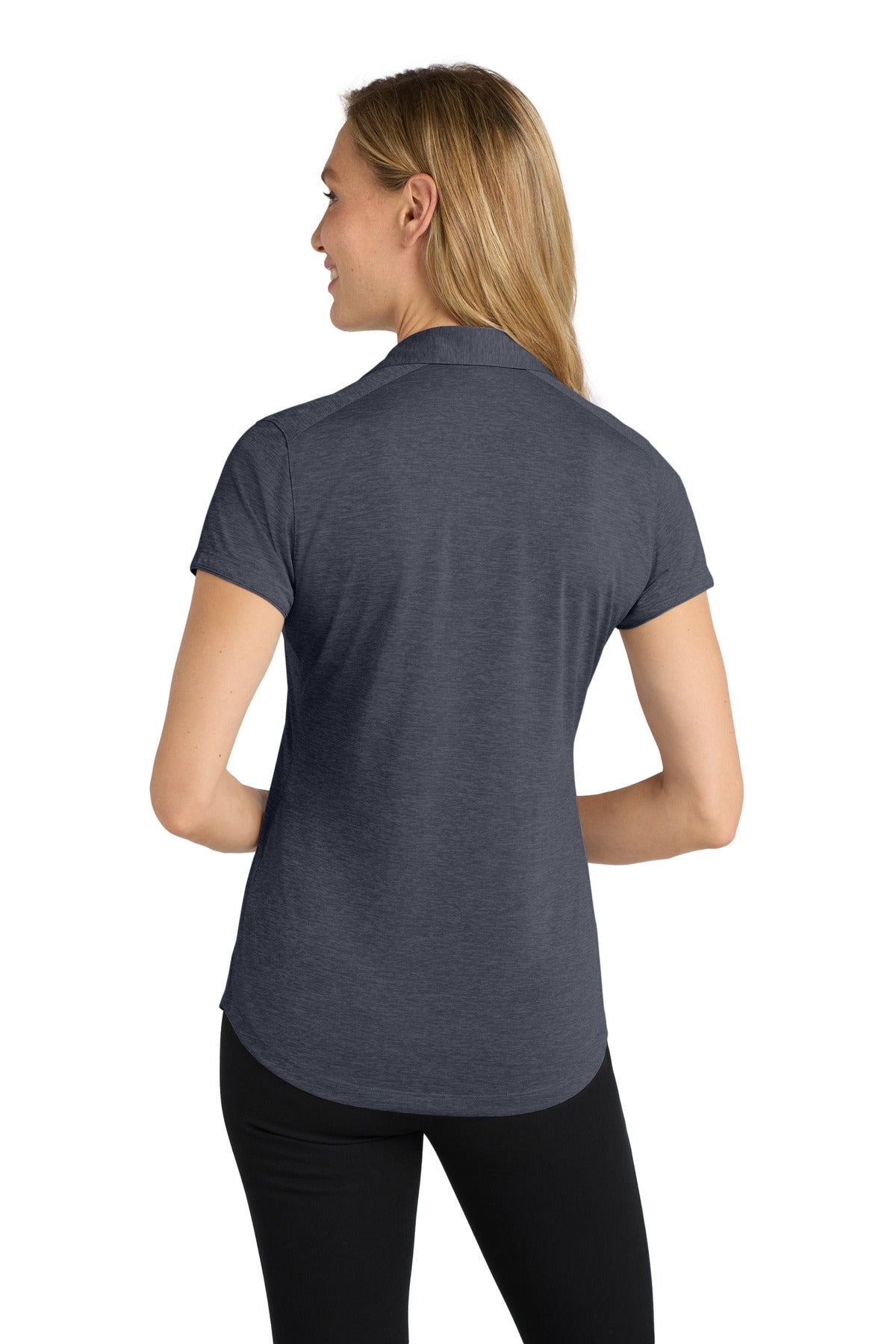 Dark Grey Port Authority Women's Digi Heather Performance Polo. L574 plain