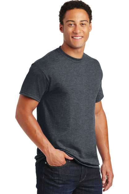 Dark Heather Gildan DryBlend 50 Cotton/50 Poly T-Shirt. 8000 plain