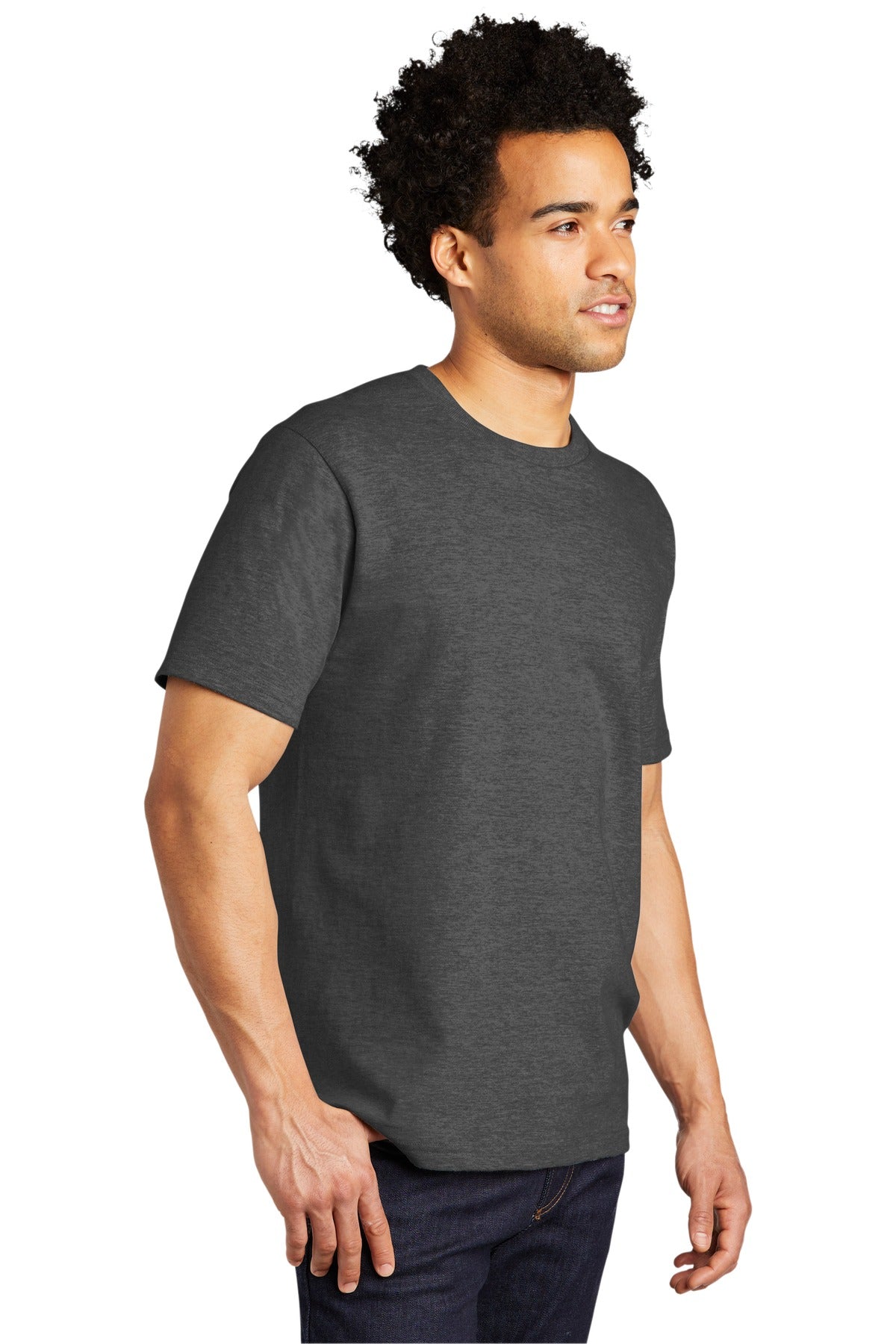 Dark Hthr Grey Port & Co Bouncer Tee PC600 plain