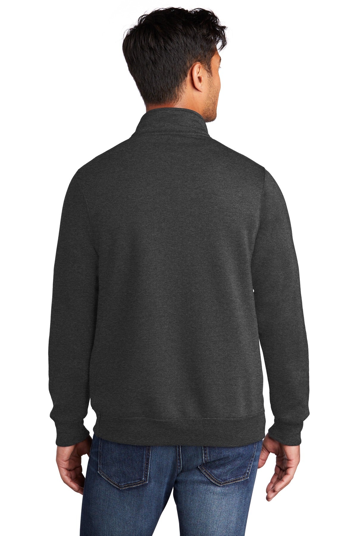 Dark Hthr Grey Port & Co Core Fleece 1/4-Zip Pullover Sweatshirt PC78Q