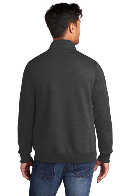 Dark Hthr Grey Port & Co Core Fleece 1/4-Zip Pullover Sweatshirt PC78Q