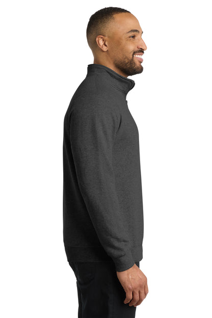 Dark Hthr Grey Port & Co Core Fleece 1/4-Zip Pullover Sweatshirt PC78Q