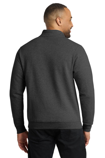 Dark Hthr Grey Port & Co Core Fleece 1/4-Zip Pullover Sweatshirt PC78Q