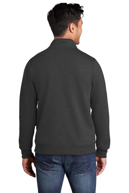 Dark Hthr Grey Port & Co Core Fleece Cadet Full-Zip Sweatshirt PC78FZ plain