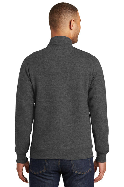 Dark Hthr Grey Port & Co Fan Favorite Fleece 1/4-Zip Pullover Sweatshirt. PC850Q plain