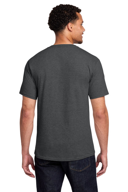 Dark Hthr Grey Port & Co Fan Favorite Tee. PC450 plain