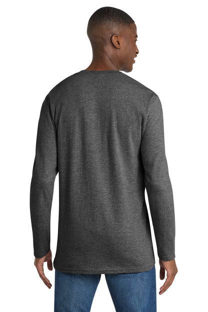 Dark Hthr Grey Port & Co Long Sleeve Bouncer Tee PC600LS plain