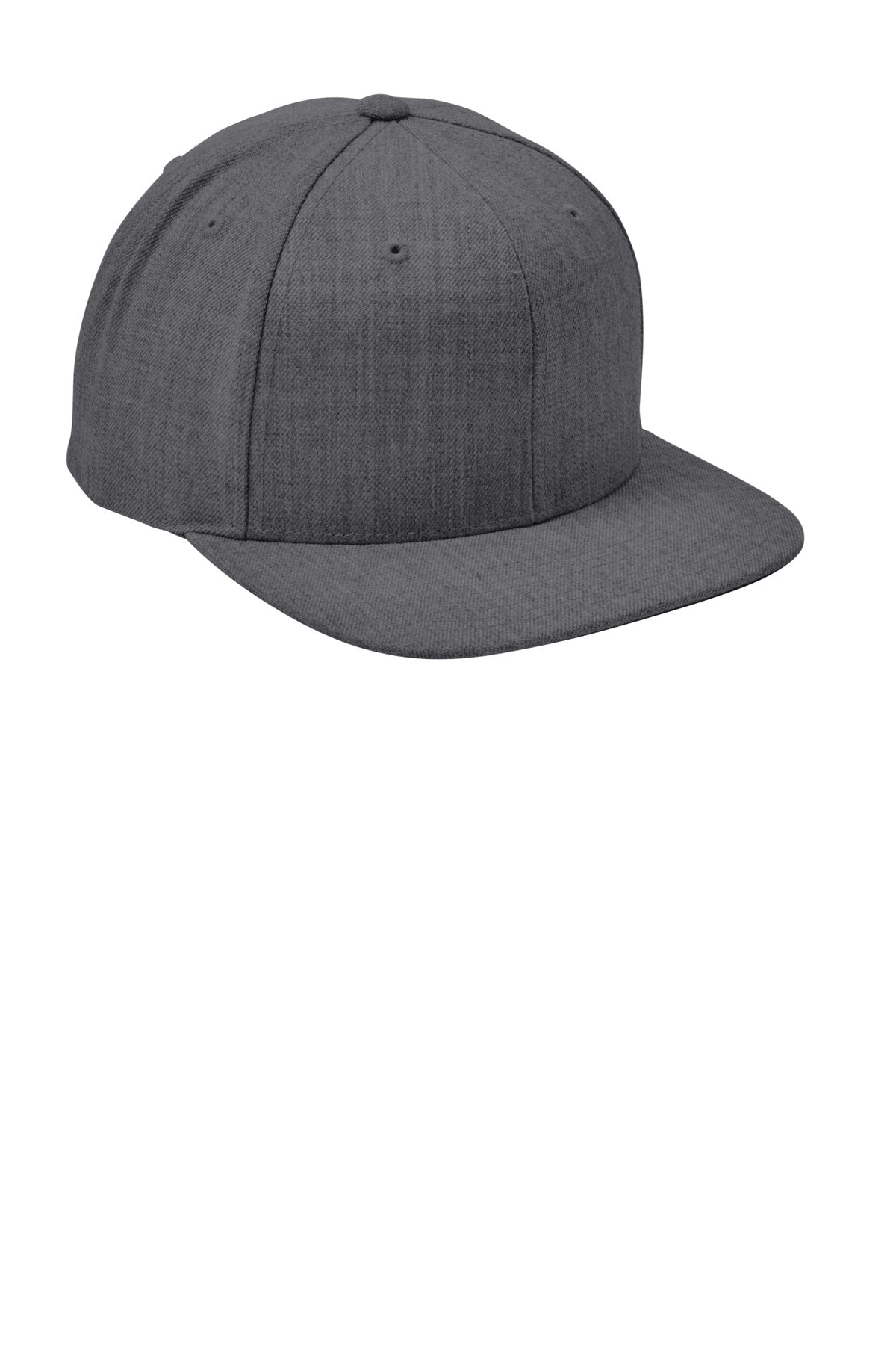 Dark Hthr Grey Sport-Tek YP Classics Flat Bill Snapback Cap. STC19 plain
