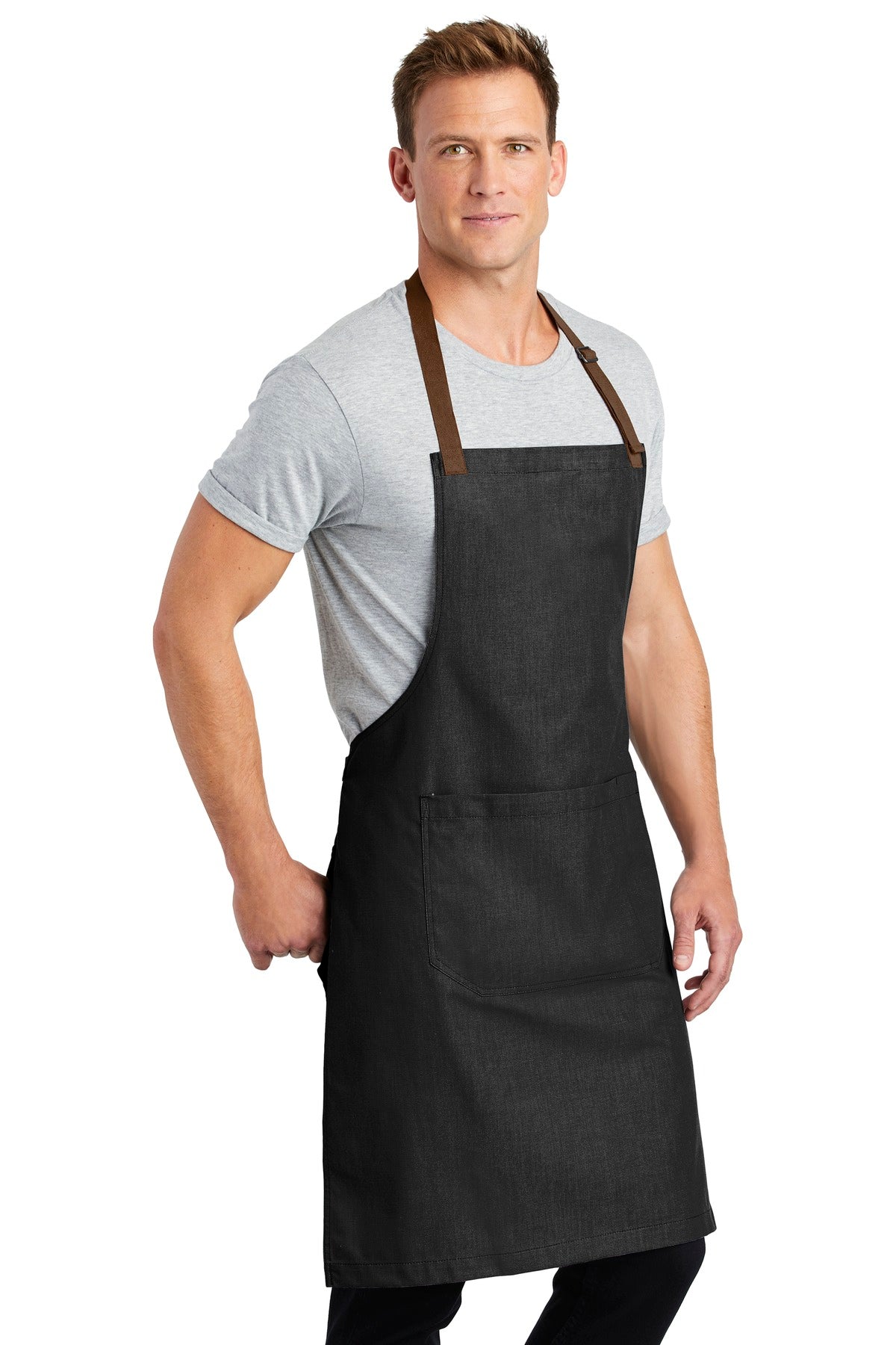 Dark Midnight Port Authority Market Full-Length Bib Apron. A800 plain
