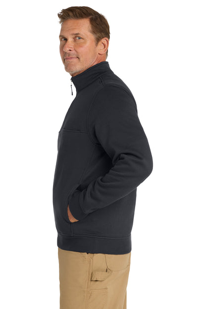 Dark Navy CornerStone 1/2-Zip Job Shirt. CS626 plain
