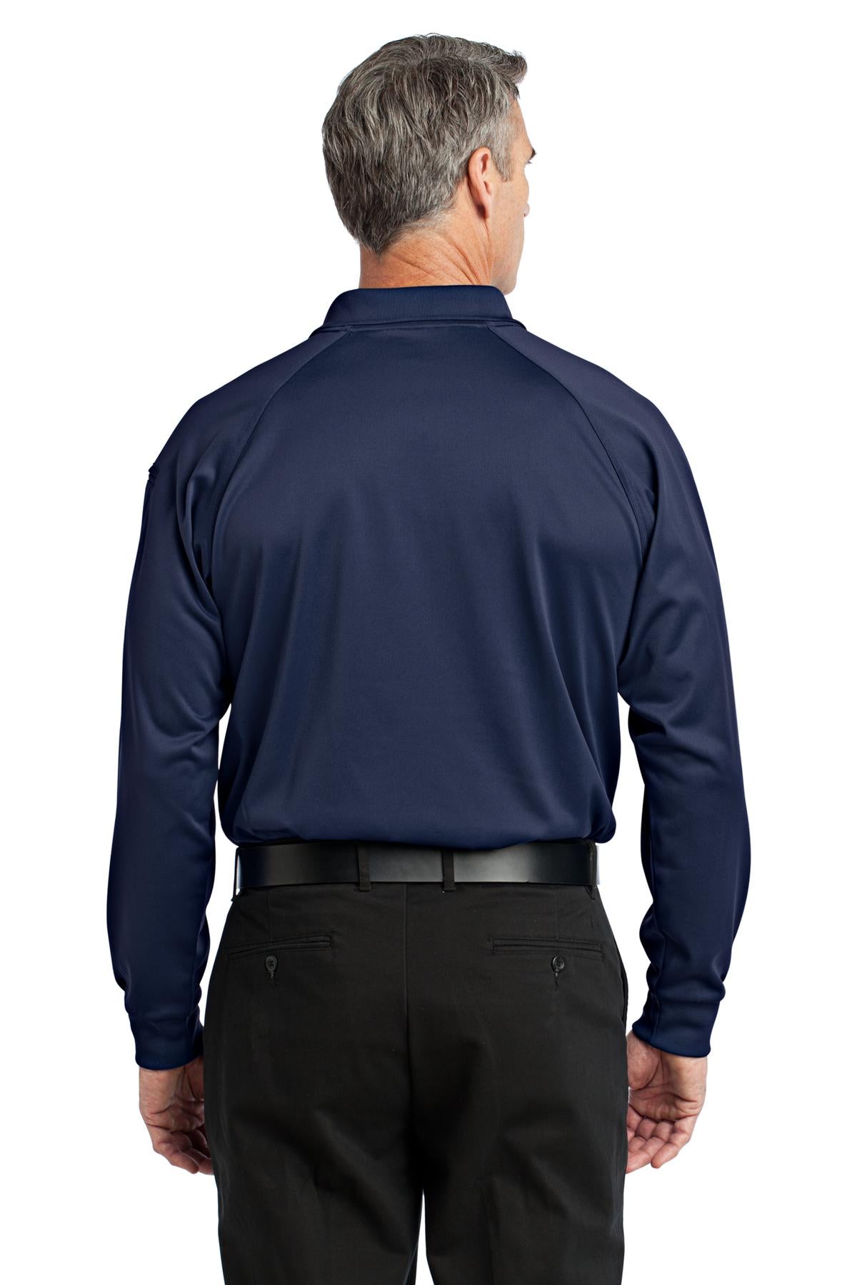 Dark Navy CornerStone - Select Long Sleeve Snag-Proof Tactical Polo. CS410LS plain