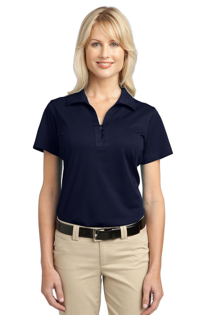 Dark Navy Port Authority Women's Tech Pique Polo. L527 plain