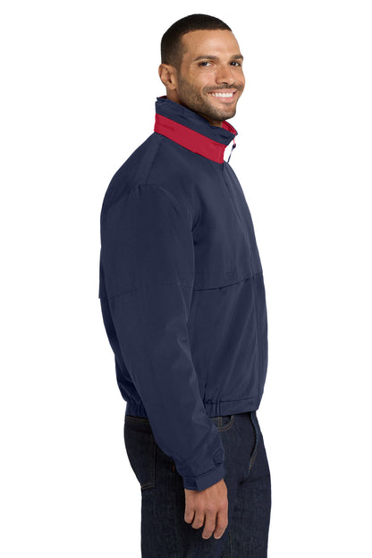 Dark Navy/Red Port Authority Legacy Jacket. J764 plain