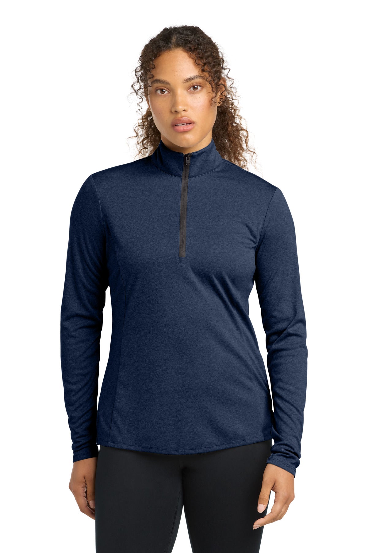 Dark Royal Hth Sport-Tek Women's Endeavor 1/2-Zip Pullover. LST469 plain