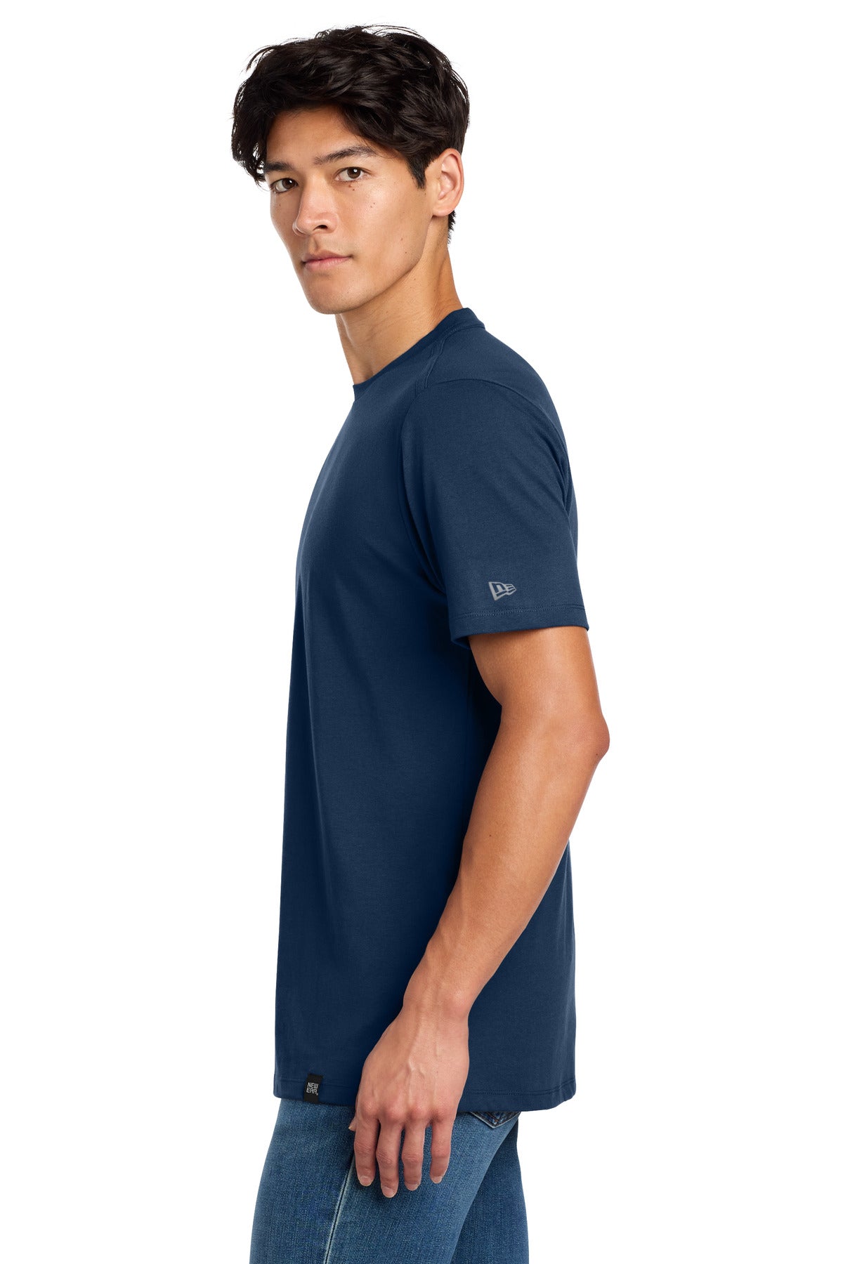 Dark Royal New Era Heritage Blend Crew Tee. NEA100 plain