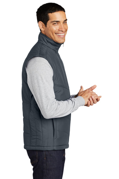 Dark Slate Port Authority Puffy Vest. J709 plain