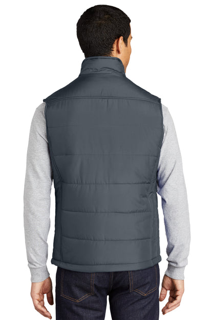 Dark Slate Port Authority Puffy Vest. J709 plain