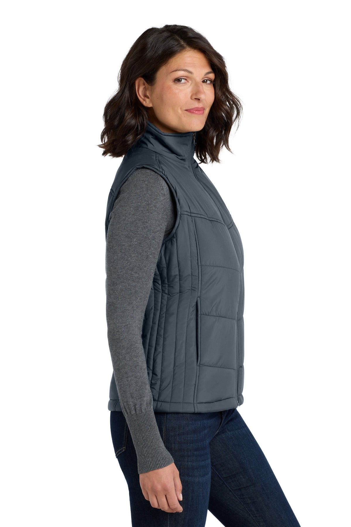 Dark Slate Port Authority Women's Puffy Vest. L709