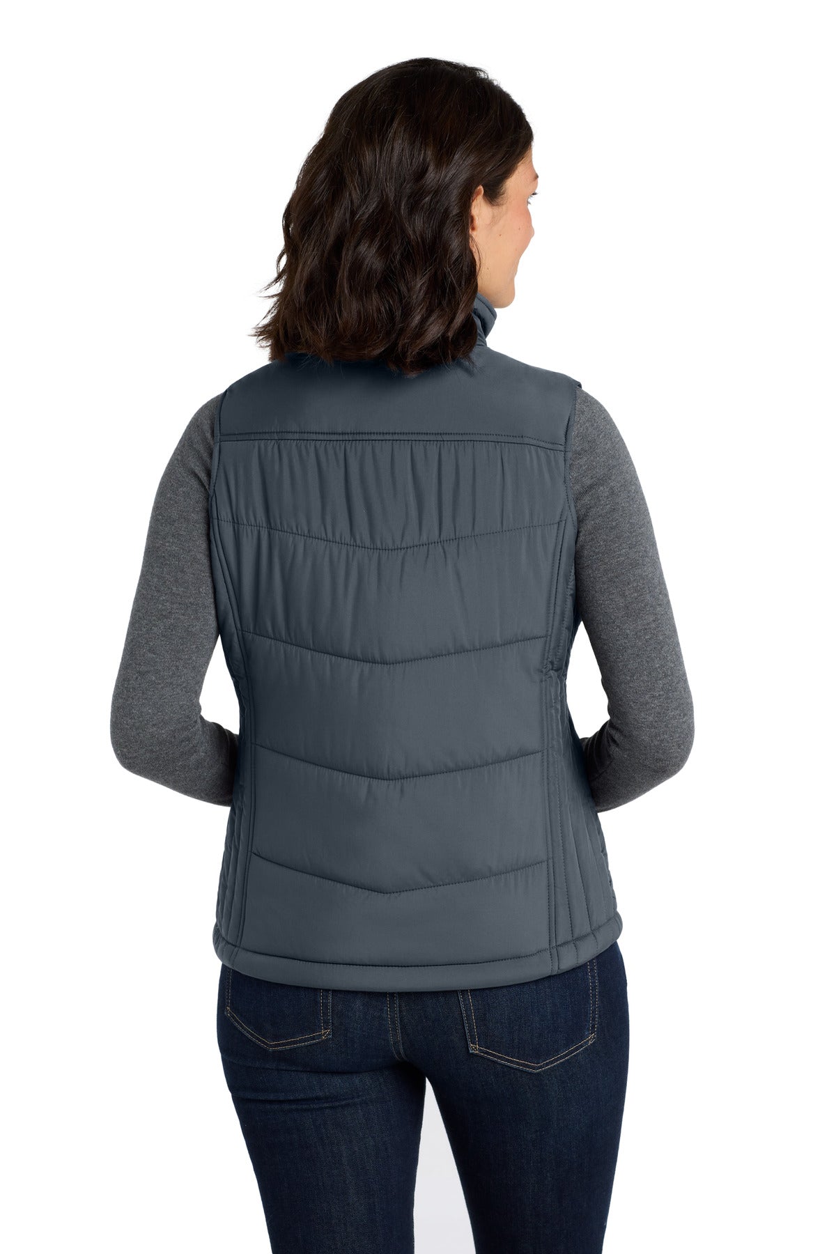 Dark Slate Port Authority Women's Puffy Vest. L709