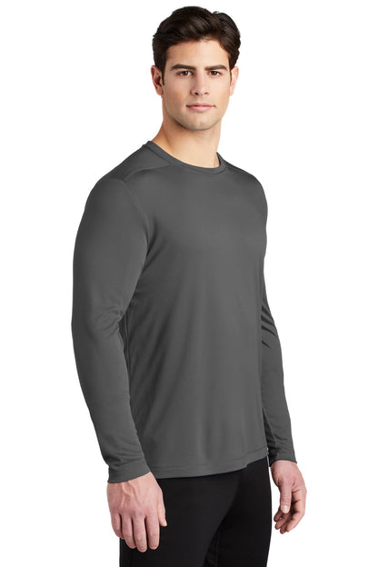 Dark Smoke Gry Sport-Tek Posi-UV Pro Long Sleeve Tee. ST420LS plain