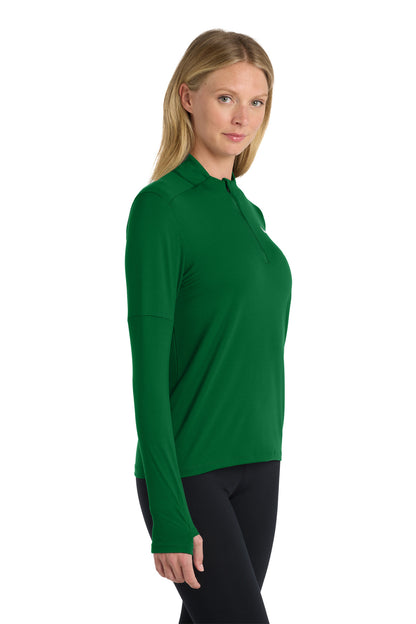 DarkGreen Nike Women's Dri-FIT Element 1/2-Zip Top NKDH4951 plain