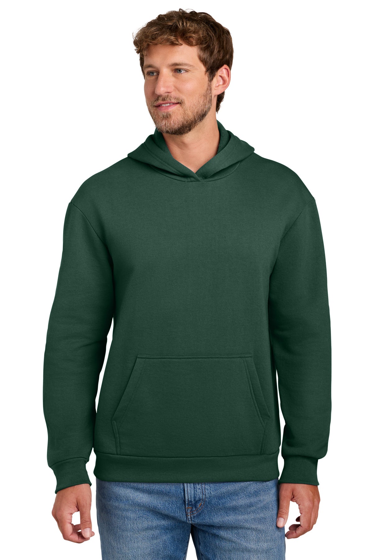 DarkGreen Port & Co Easy Fleece Pullover Hooded Sweatshirt PC68H