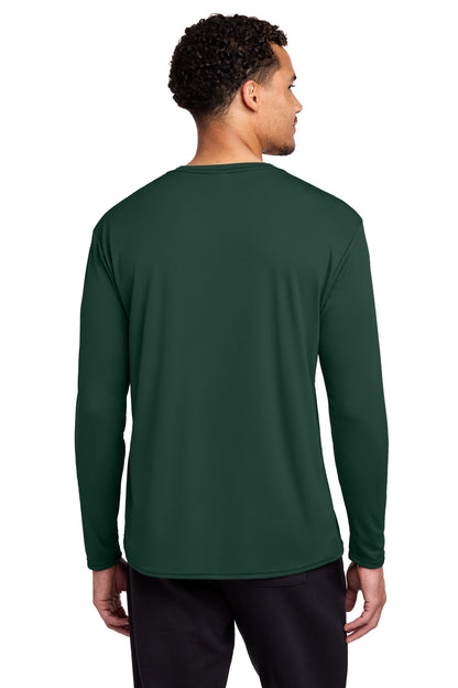 DarkGreen Port & Co Long Sleeve Performance Tee. PC380LS plain