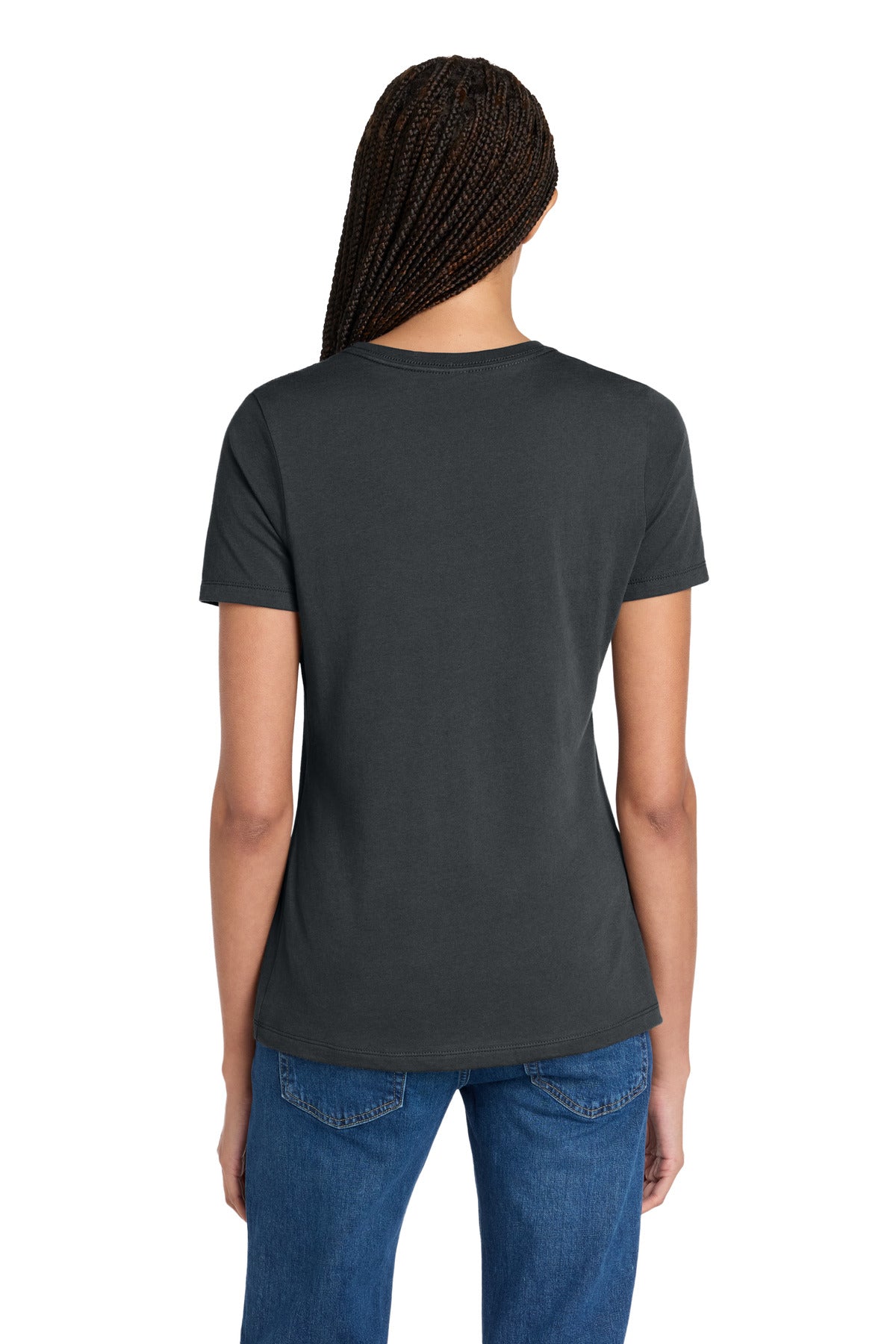 DarkGrey BELLA+CANVAS Women's Relaxed Jersey Short Sleeve Tee. BC6400 plain