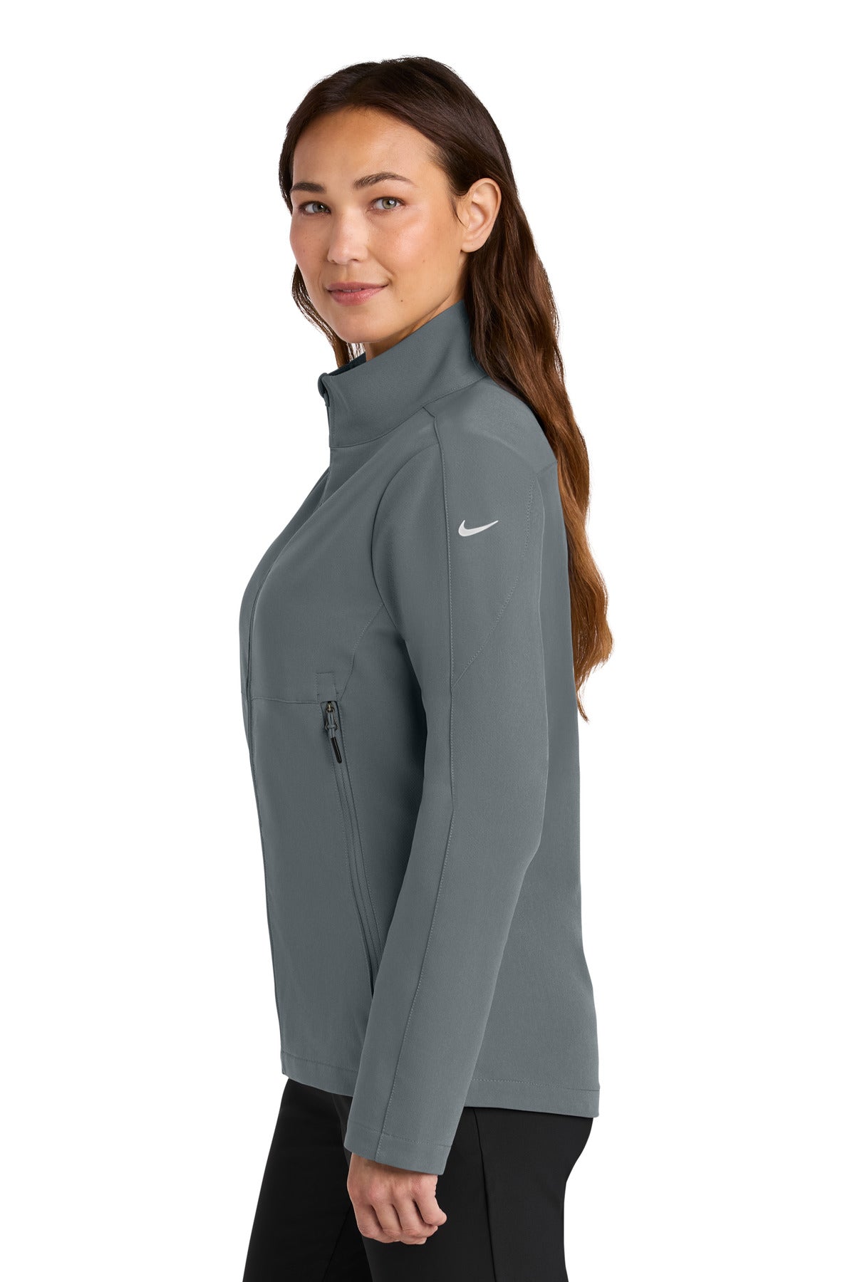 DarkGrey Nike Women's Full-Zip Soft Shell Jacket NKHM7937 plain
