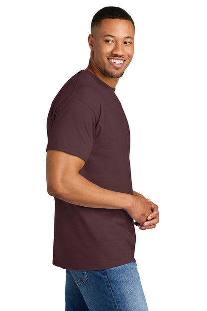DarkMaroon Gildan DryBlend 50 Cotton/50 Poly T-Shirt. 8000 plain