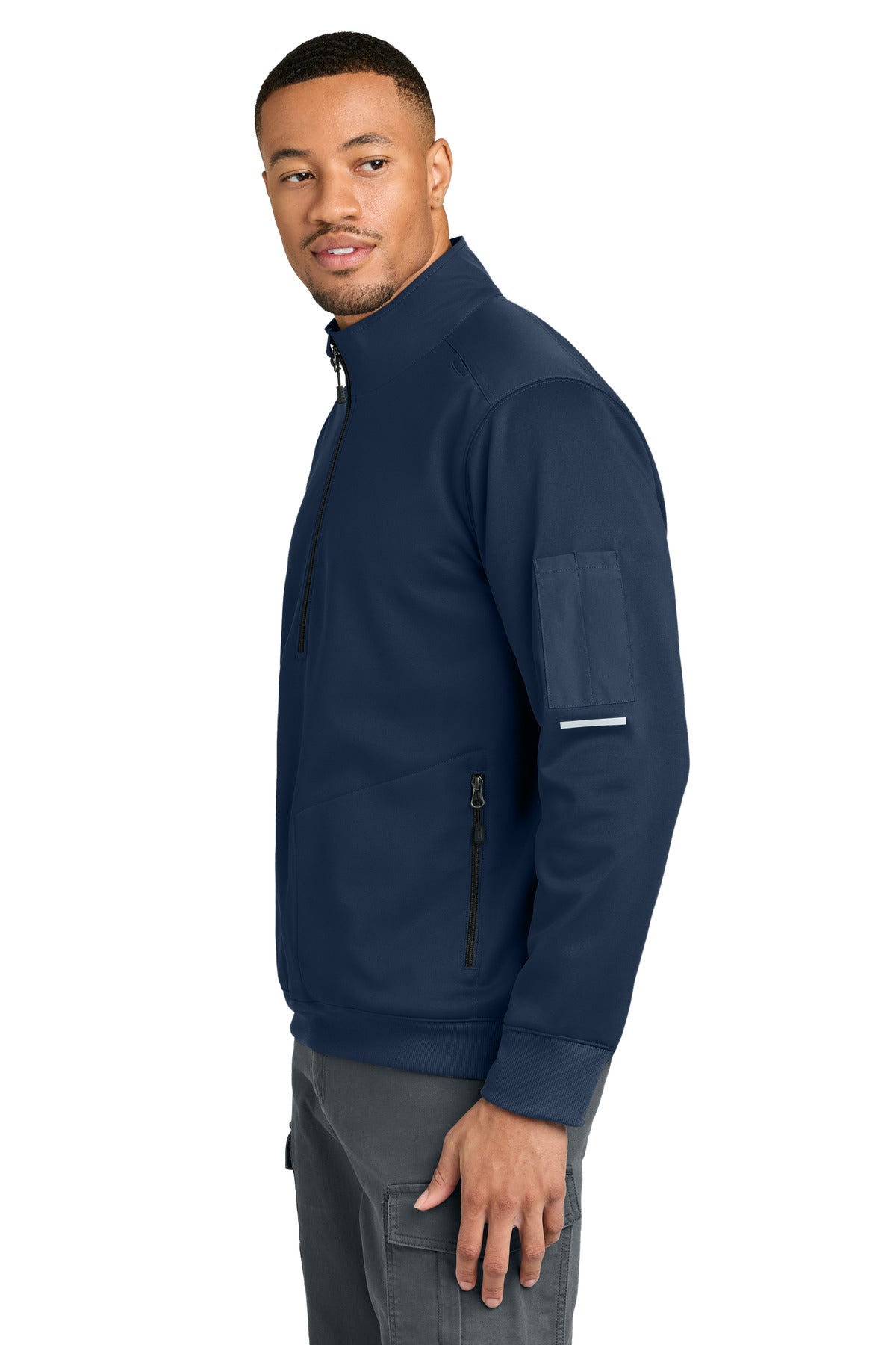 DarkNavy Carhartt FLD & RSCU 1/2-Zip Mid-Layer CTC86912 plain